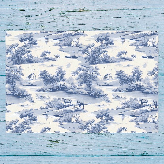 Toile De Jouy Blue Seidenpapier (Von Creator hochgeladen)