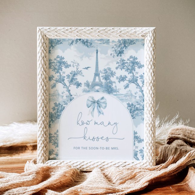 Toile de jouy Bow wie viele Küsse Brautparty Poster (Von Creator hochgeladen)
