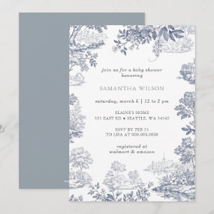 Toile De Jouy Chinoiserie Junge Baby Shower Einladung
