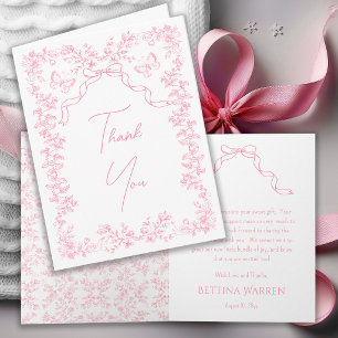 Toile de Jouy Chinoiserie Schmetterlinge Baby Show Dankeskarte
