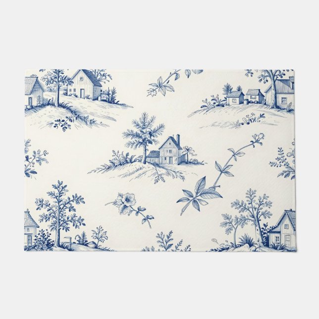 Toile de Jouy Countryside Seamless Pattern Fußmatte (Vorderseite)