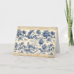 Toile de Jouy Deep Blue und Cream Hütten