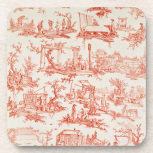 Toile de Jouy, die Prozesse von manuf Getränkeuntersetzer