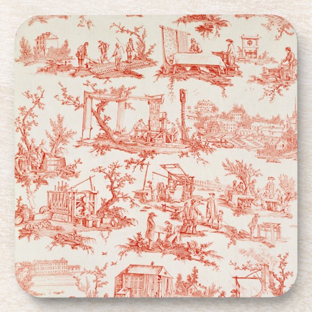 Toile de Jouy, die Prozesse von manuf Getränkeuntersetzer (Vorderseite)