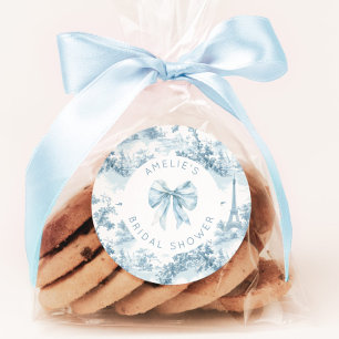 Toile de Jouy französische romantische Babyparty Runder Aufkleber