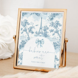 Toile de Jouy French Bow Babys sind süß Poster