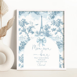 Toile de Jouy French Bow Momosa Bar Poster