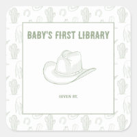 Toile de Jouy Green Cowboy - BABYS ERSTE BIBLIOTHE
