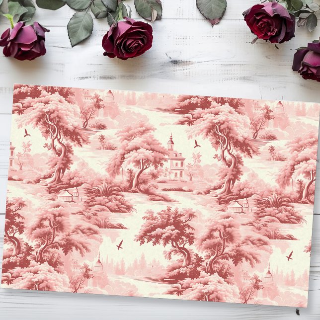 Toile De Jouy Hütte Landschaft Seidenpapier (Von Creator hochgeladen)
