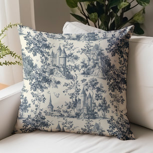 Toile de Jouy königliches Schlossmuster Kissen