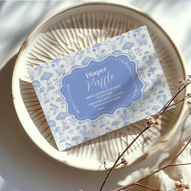 Toile De Jouy Mushrooms Woodland Diapper Raffle Begleitkarte (Von Creator hochgeladen)