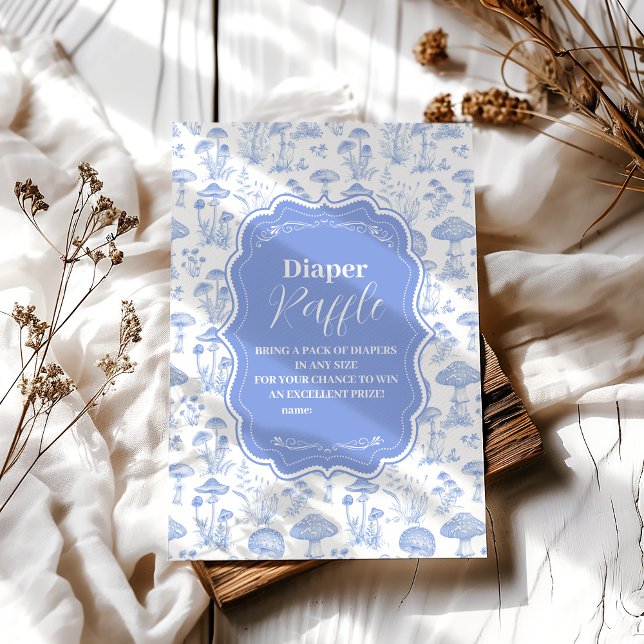 Toile De Jouy Mushrooms Woodland Diapper Raffle Begleitkarte (Von Creator hochgeladen)