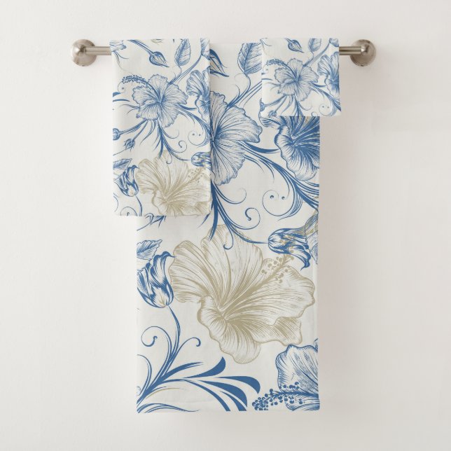 Toile-De-Jouy-Muster Badhandtuch Set (Insitu)