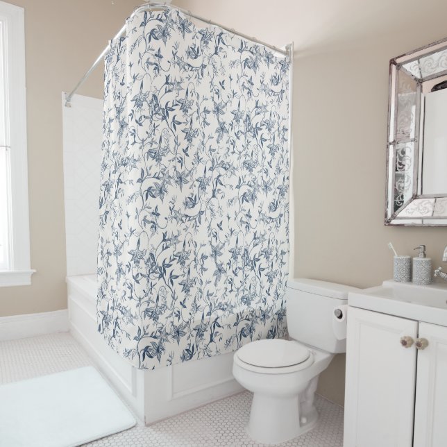 Toile-De-Jouy-Muster Duschvorhang (Beispiel)