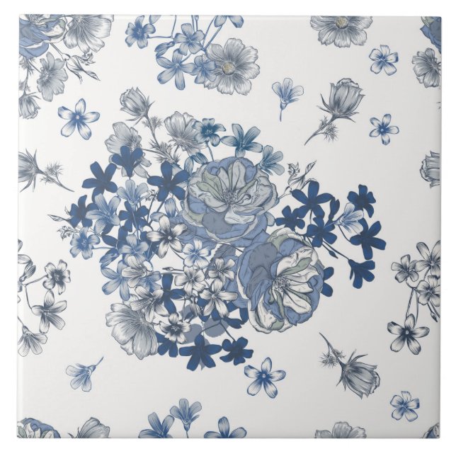 Toile-De-Jouy-Muster  Fliese (Vorderseite)