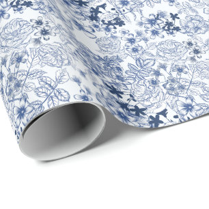 Toile-De-Jouy-Muster-Hochzeit Geschenkpapier