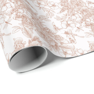 Toile-De-Jouy-Muster-Hochzeit  Geschenkpapier
