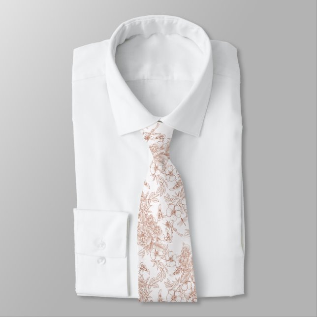 Toile-De-Jouy-Muster-Hochzeit  Krawatte (Gebunden)