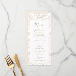 Toile de jouy Neutral Baby Shower Menu Card Menükarte