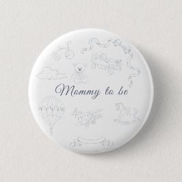 Toile de Jouy Nursery Baby Shower Mommy to be Button