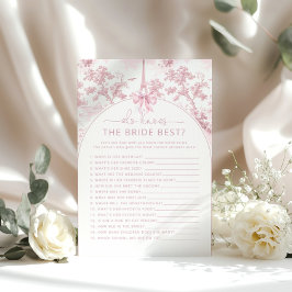 Toile de Jouy Paris Who knows the bride best game