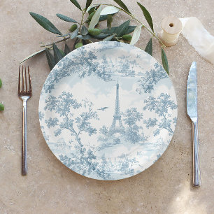 Toile de Jouy Parisian Vintag Baby Dusche Pappteller