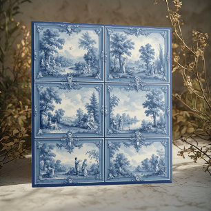 Toile De Jouy Pastorale Landschaft im Landhausstil Fliese
