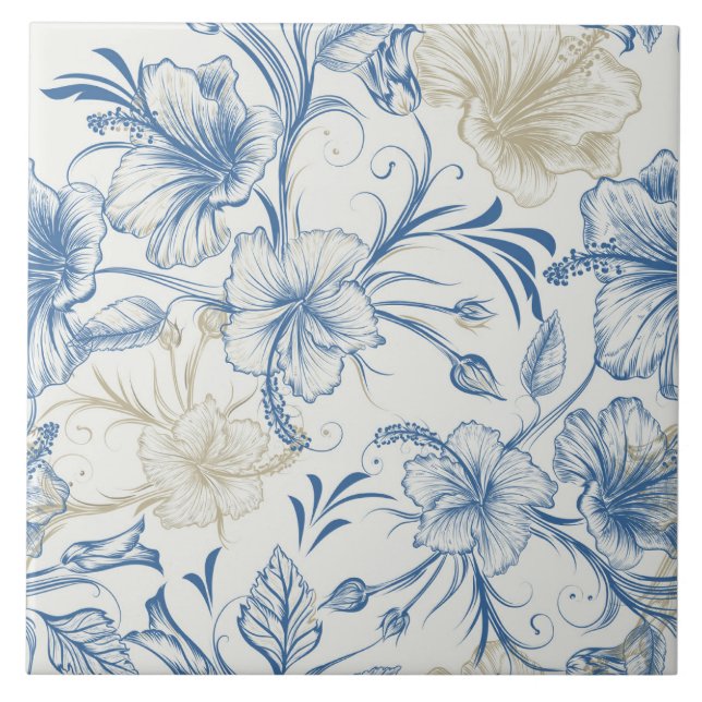 Toile-De-Jouy Pattern  Fliese (Vorderseite)