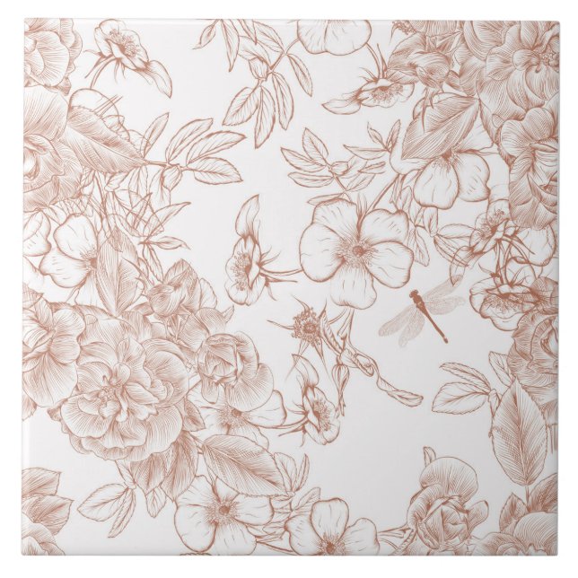Toile-De-Jouy Pattern  Fliese (Vorderseite)