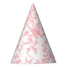Toile de Jouy Pink Bow Girl First 1st Birthday Partyhütchen
