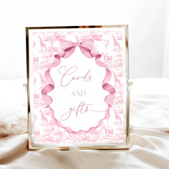 Toile de Jouy Pink Safari Tierkarten und Geschenke Poster (Von Creator hochgeladen)