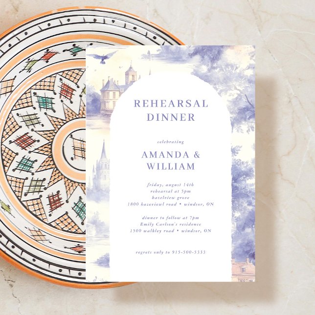 Toile de jouy Probe Dinner Einladung (Von Creator hochgeladen)