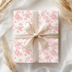 Toile de Jouy Rosa Schleifen Mädchen Erster 1. Geb Geschenkpapier