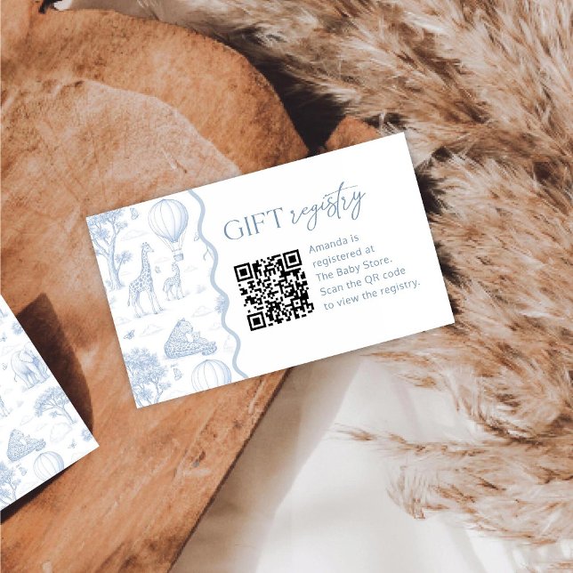 Toile De Jouy Safari Baby Shower Registry Card Visitenkarte (Von Creator hochgeladen)