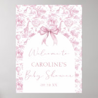 Toile de Jouy Safari Baby Shower Willkommen
