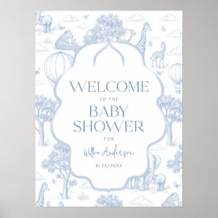 Toile De Jouy Safari-Baby-Shower-Willkommensposter Poster