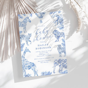 Toile De Jouy Safari Babydusche Einladung