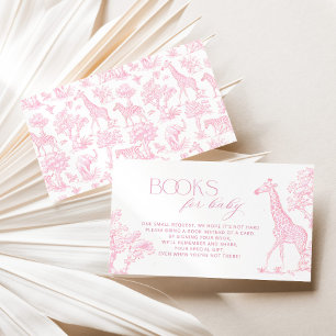 Toile de jouy Safari Bücher für Baby-Ticket Rosa Begleitkarte