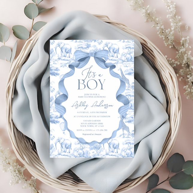 Toile de Jouy Safari Es ist eine Baby-Dusche Einladung (Von Creator hochgeladen)