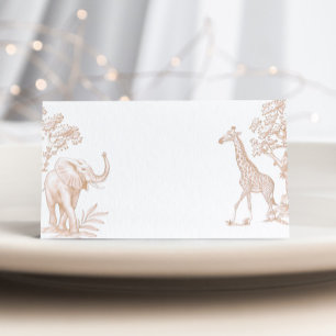 Toile de Jouy Safari Geschlechtsneutrale Babyparty Begleitkarte