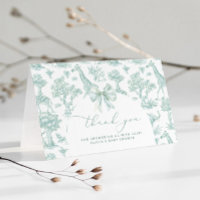 Toile de Jouy Safari grüne Bow Baby Dusche