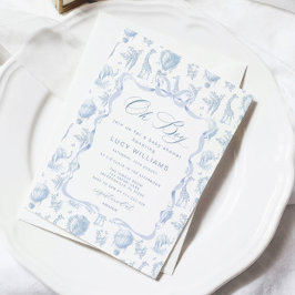 Toile de Jouy Safari Oh Boy Baby Dusche Einladung