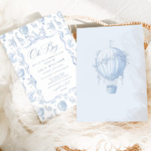 Toile de Jouy Safari Oh Boy Baby Dusche Einladung