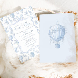 Toile de Jouy Safari Oh Boy Baby Dusche Einladung