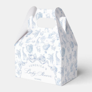 Toile de Jouy Safari Tiere Arch Blue Baby Dusche Geschenkschachtel