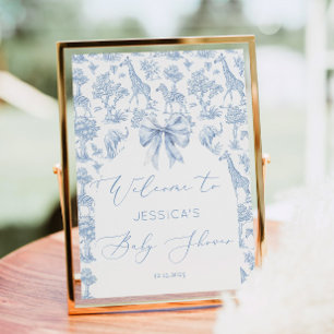 Toile de Jouy Safari tiere Baby Dusche Begrüßung Poster