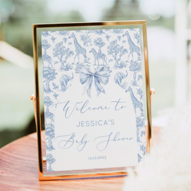 Toile de Jouy Safari tiere Baby Dusche Begrüßung Poster (Von Creator hochgeladen)