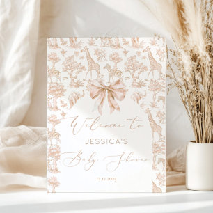 Toile de Jouy Safari tiere Baby Dusche Begrüßung Poster