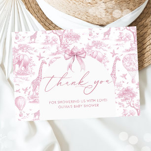 Toile de Jouy Safari tiere Babydusche Dankeskarte