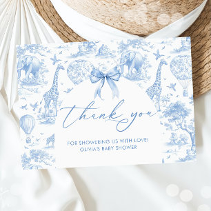 Toile de Jouy Safari tiere Babydusche Dankeskarte